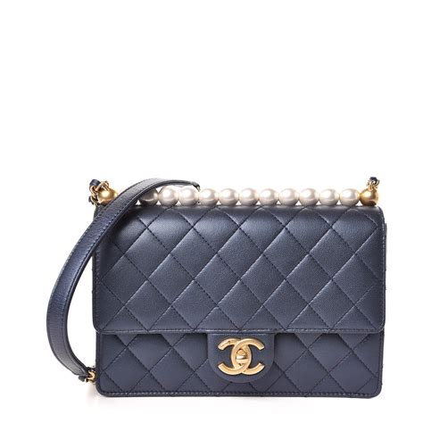 chanel blue pleated iridescent bag|Chanel lambskin bag.